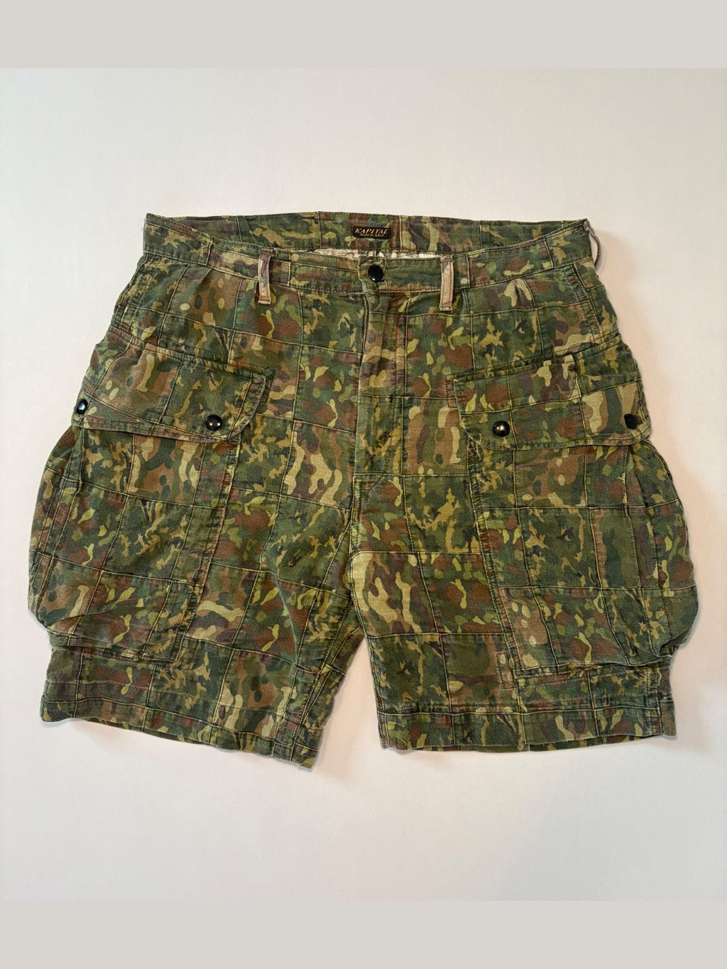 Kapital Camo Patchwork Cargo Shorts