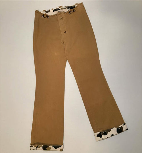 Kapital 00s Cut Off “Suspender” Low Waisted Khakis