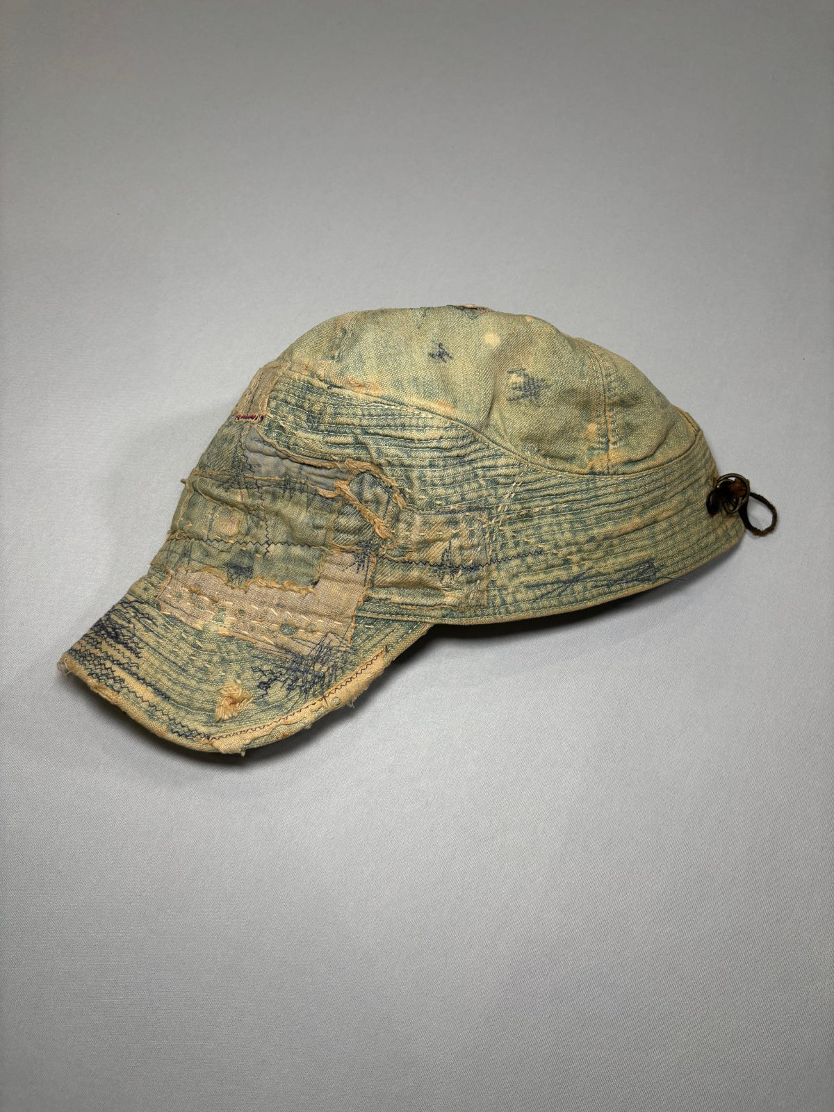 Kapital Boro Denim Sand Washed Conductors Hat