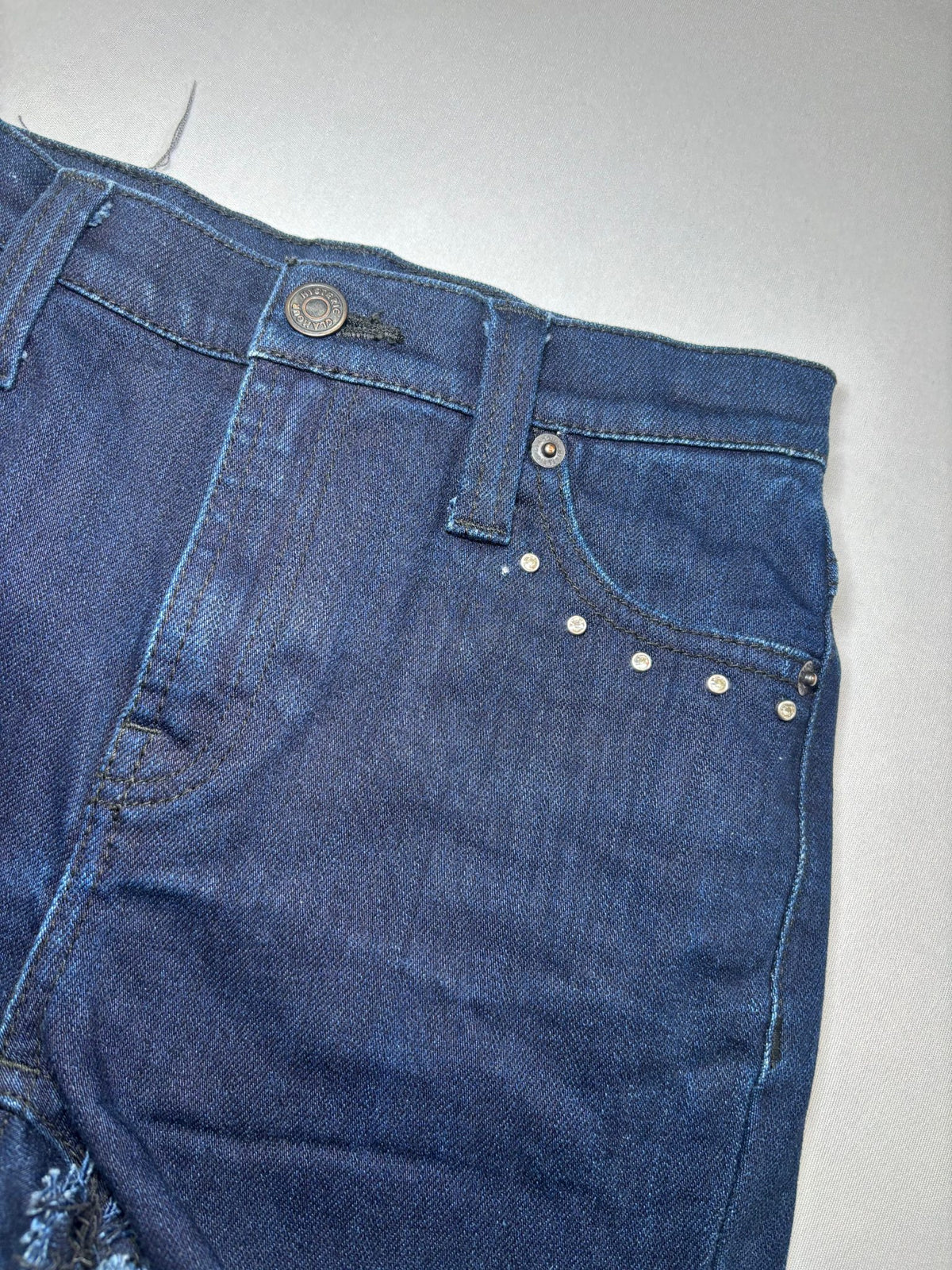 Jewel Embellished Blue Jean Shorts