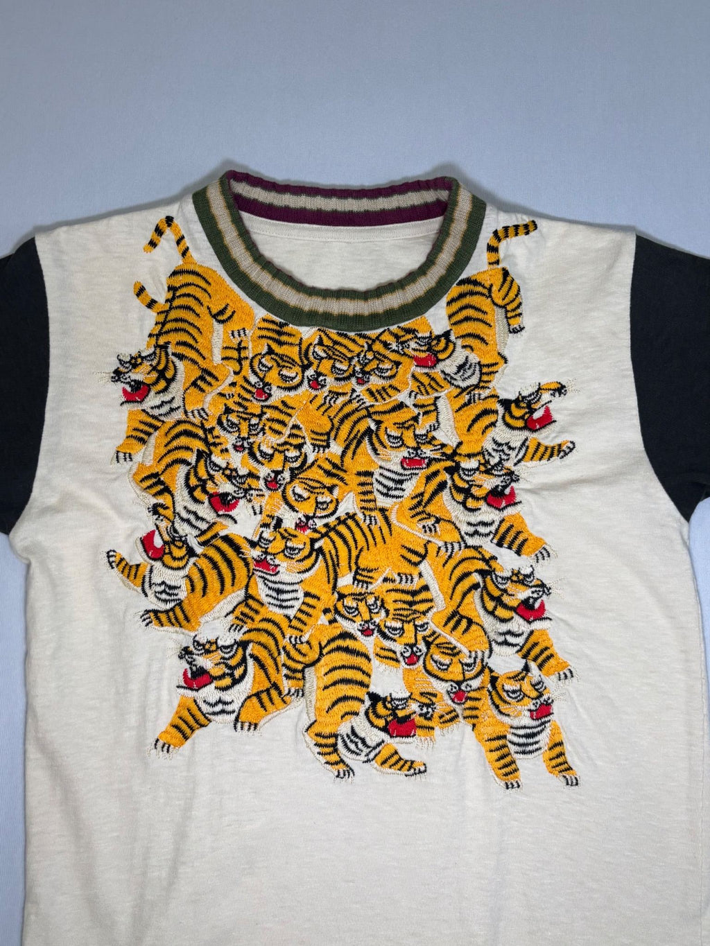 Embroidered Tigers Ringer Tee