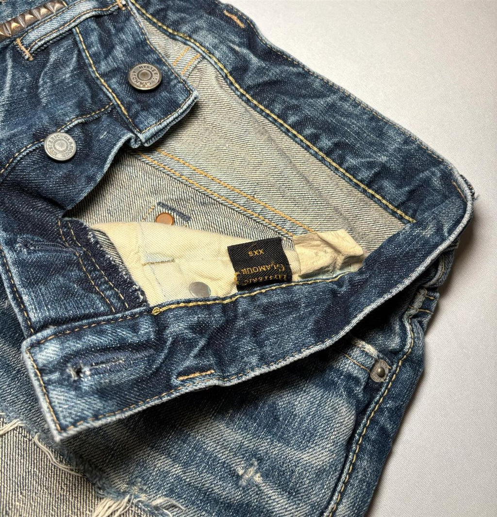Studded Denim Shorts