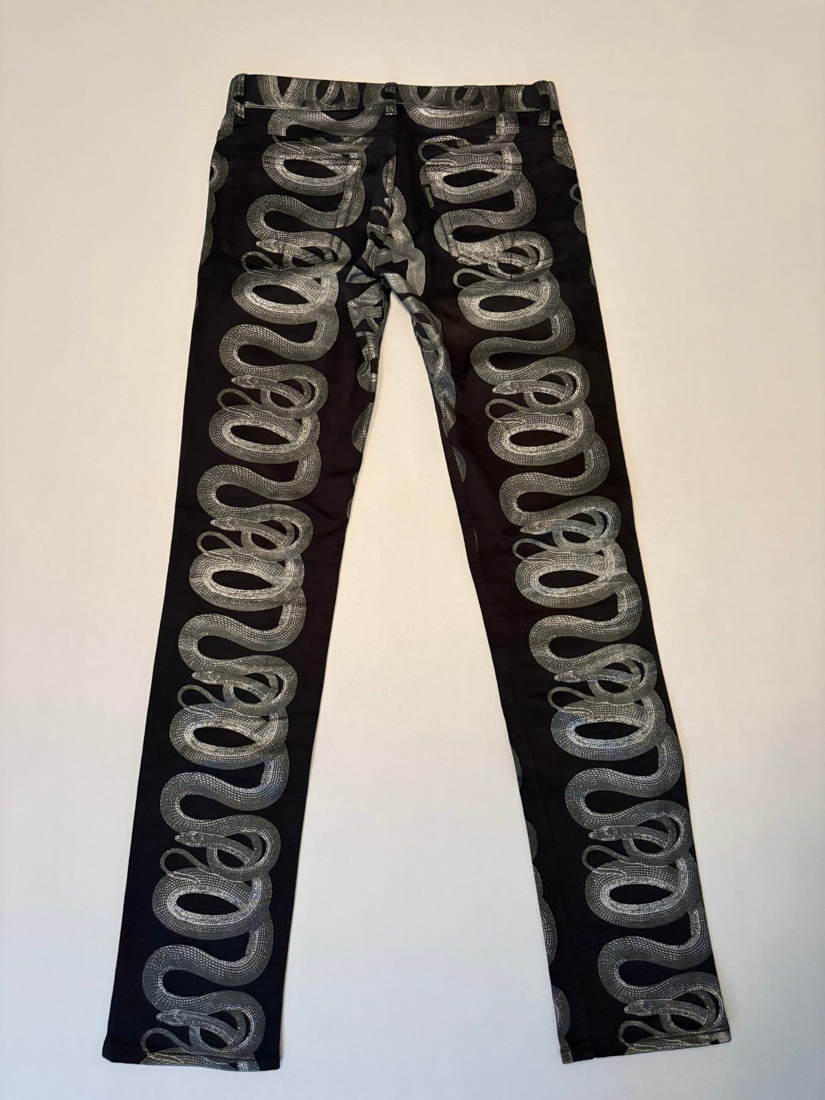 Black Snake Print Jeans