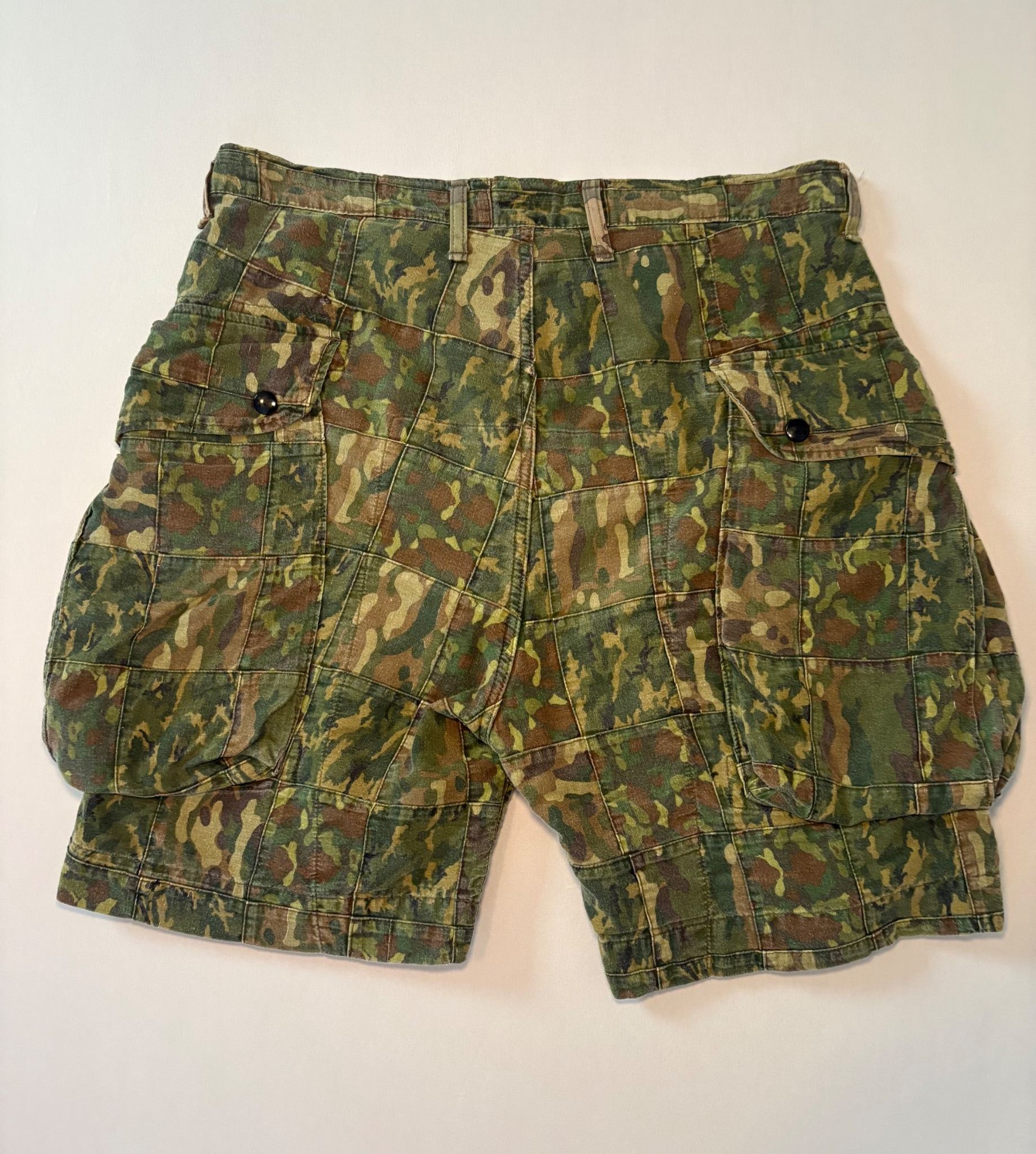 Camo Patchwork Cargo Shorts