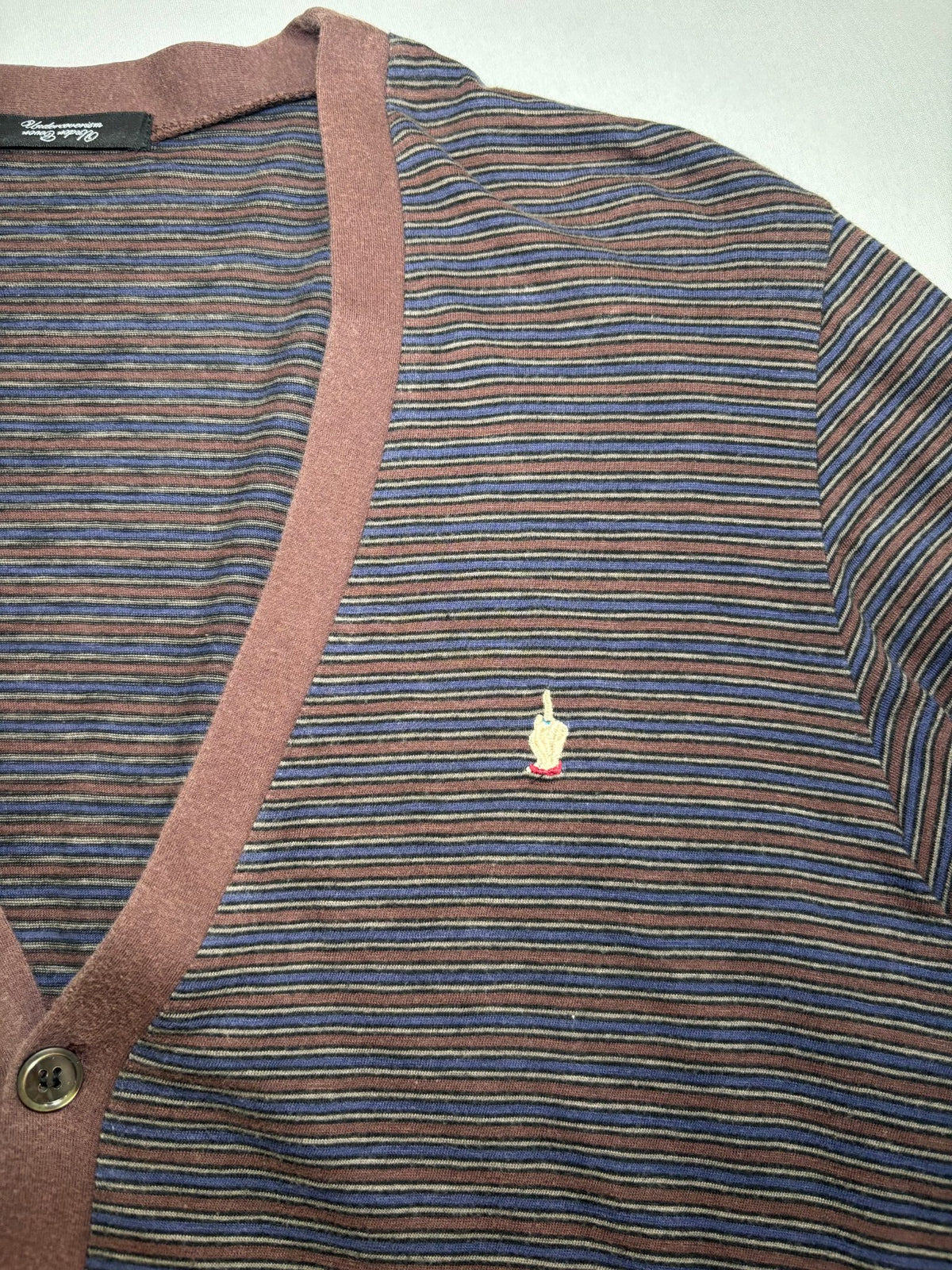 SS13 “Talking Heads” Striped Middle Finger Cardigan