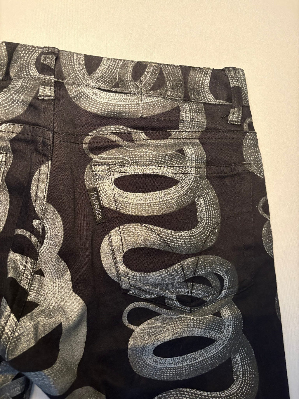 Black Snake Print Jeans